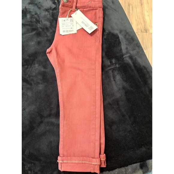 Zara Kids Cool Edition Slim Denim Jeans Coral Pink Salmon Size 3-4 104cm NWT - Picture 2 of 3